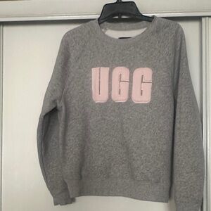 UGG Gray Crewneck Sweatshirt with Pink Logo